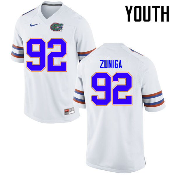 Youth Florida Gators #92 Jabari Zuniga College Football Jerseys Sale-White